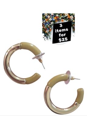 NWT Marlyn Schiff Gold Minimalist  Hoops Statement earrings